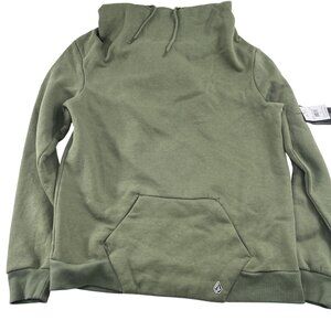 Volcom Olive Green Pullover Hoodie Women's size Large Sweatshirt NWT